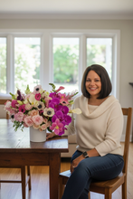 Load image into Gallery viewer, My Sweet Love Hat Box – Luxury Floral Arrangement with Roses &amp; Orchids
