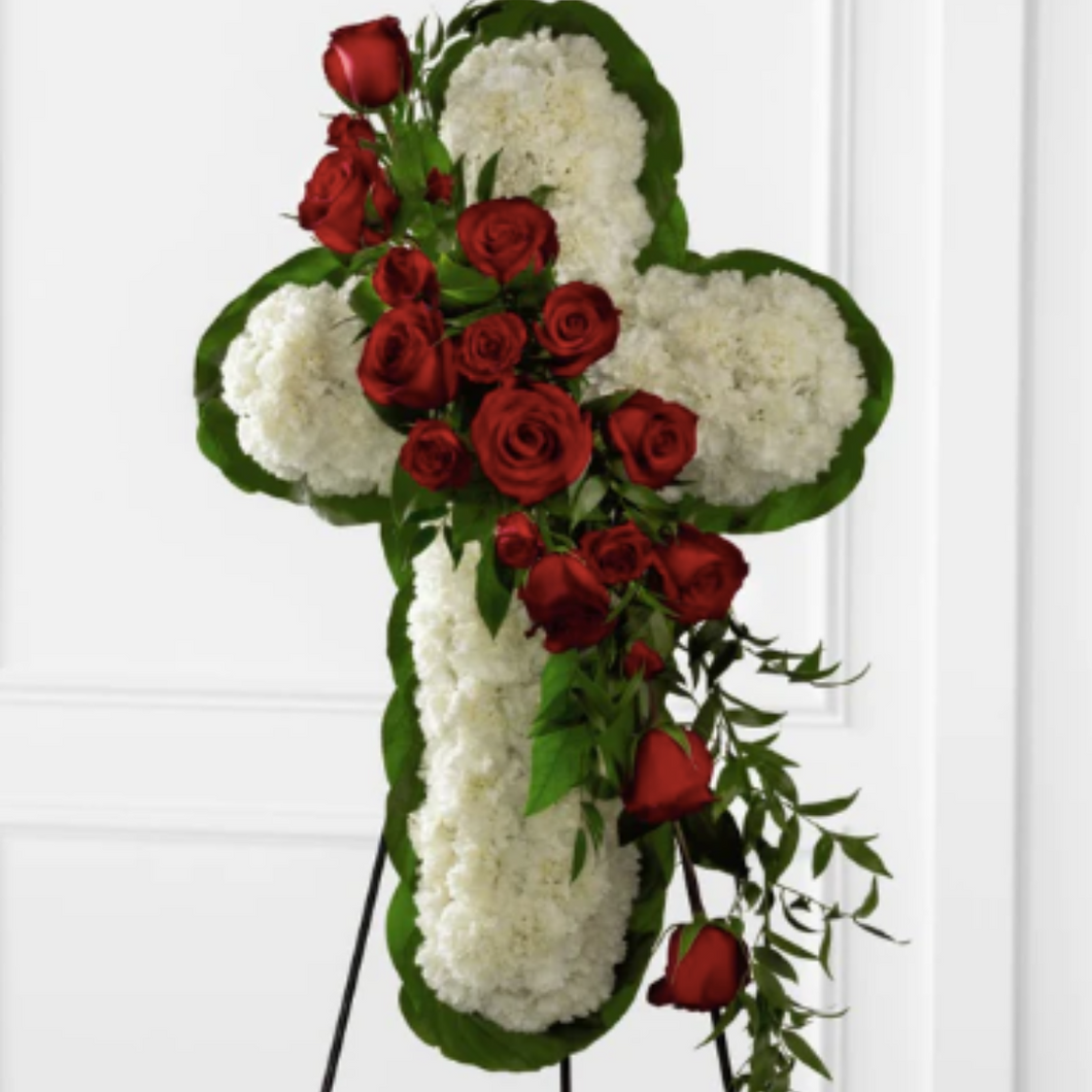 Floral Cross Easel